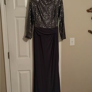 Ralph Lauren Grey Sequin Long Sleeve Dress
